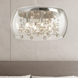 Audi80 sp5 lampadario classico per salotto sfere in vetro ideal lux