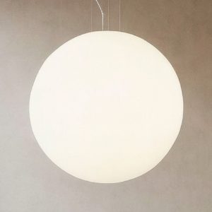 Lampadario moderno mapa bianco ideal lux sp1 d50 boccia di vetro bianco 50cm