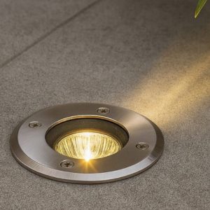 Park pt round small ideal lux faretto da incasso pavimento per esterno ip65