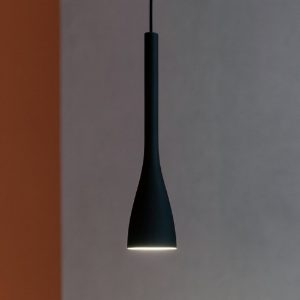 Flut sp1 small idea lux lampada a sospensione per isola cucina vetro nero