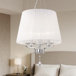 Pegaso sp3 ideal lux lampadario classico di cristallo paralume di tessuto