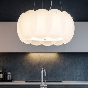 Ovalino sp5 lampadario di vetro satinato ideal lux