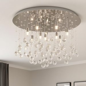 Moonlight pl15 cromo ideal lux plafoniera per salotto sfere di vetro cristallo