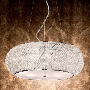 Pasha' sp10 ideal lux lampadario classico di cristallo micro sfere