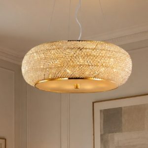 Ideal lux pasha sp10 lampadario classico di cristallo per soggiorno