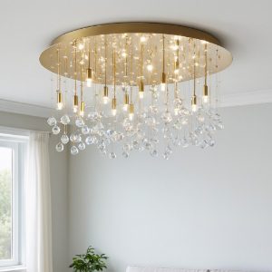 Moonlight pl15 oro ideal lux plafoniera classica sfere di vetro cristallo molato