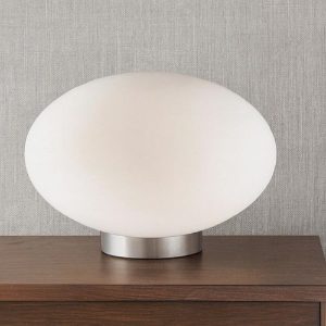 Candy tl1 d25 lampada da comodino sfera di vetro bianca ideal lux