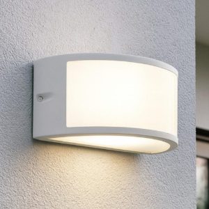 Rex-1 ap1 applique da esterno per balcone ip54 bianco curvo ideal lux