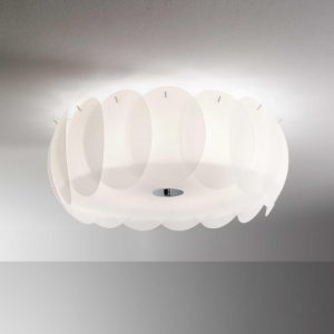 Ovalino pl5 ideal lux plafoniera per camera da letto in vetro