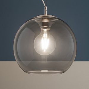 Nemo sp1 d30 ideal lux lampada a sospensione per tavolo da pranzo boccia vetro fume