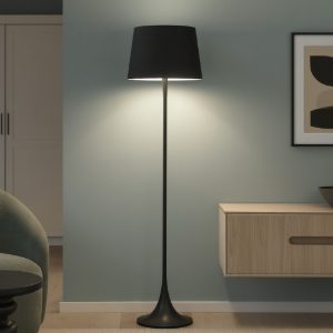 Lampada da terra ideal lux london pt1 nera per salotto