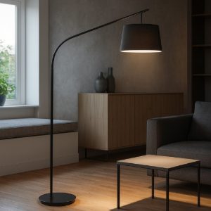 Daddy pt1 ideal lux lampada da terra per tavolo da pranzo arco nera