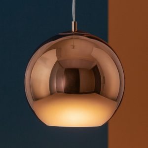 Nemo sp1 ideal lux lampada moderna a sospensione sfera vetro effetto specchio rame