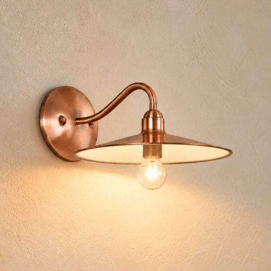 Ideal lux cantina applique con piatto in rame e14 25cm per soggiorno rustica