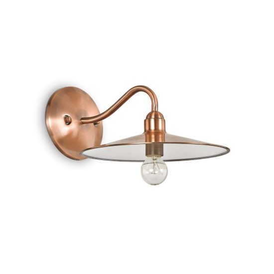 Ideal lux cantina applique con piatto in rame e14 25cm per soggiorno rustica