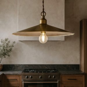 Ideal lux cantina lampadario per cucina rustica piatto brunito 35cm