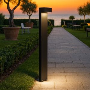 Ideal lux sirio pt2 lampione da esterno nero 80cm