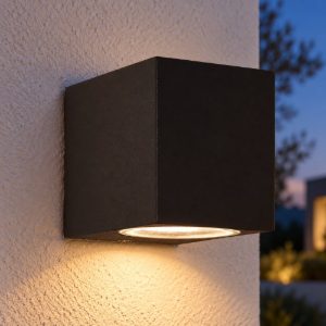Up ap1 ideal lux applique da esterno ip44 cubo nero luce mono emissione