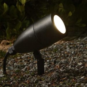 Inside pr1 ideal lux faretto per esterno con picchetto da giardino nero ip54