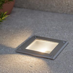 Park pt square faretto per esterno da incasso pavimento quadrato ip54 ideal lux