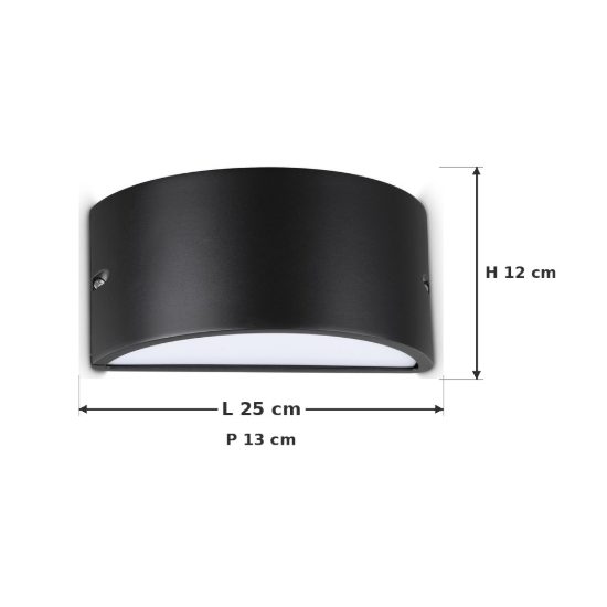 Ideal lux rex-2 applique da esterno e27 25cm moderna nero ip54
