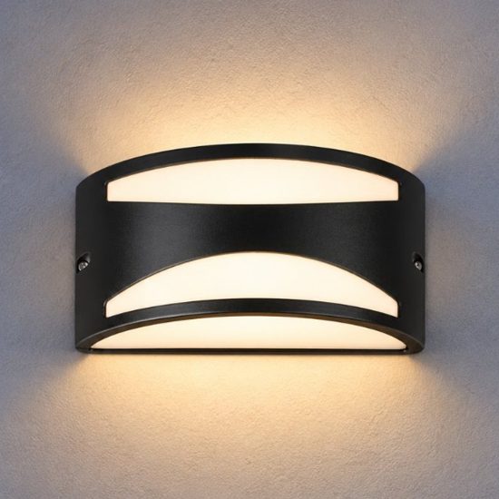 Ideal lux rex-3 applique da esterno e27 25cm moderna nero ip54