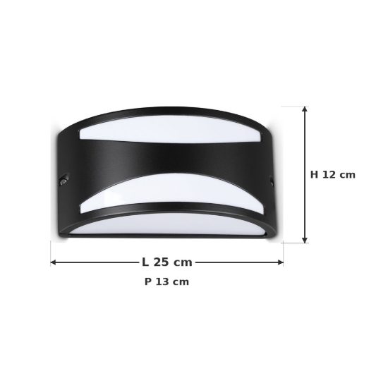 Ideal lux rex-3 applique da esterno e27 25cm moderna nero ip54