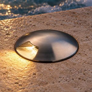 Ideal lux rocket segnapasso da esterno pavimento a luce singola led 3w 4000k 9,2cm rotondo acciaio