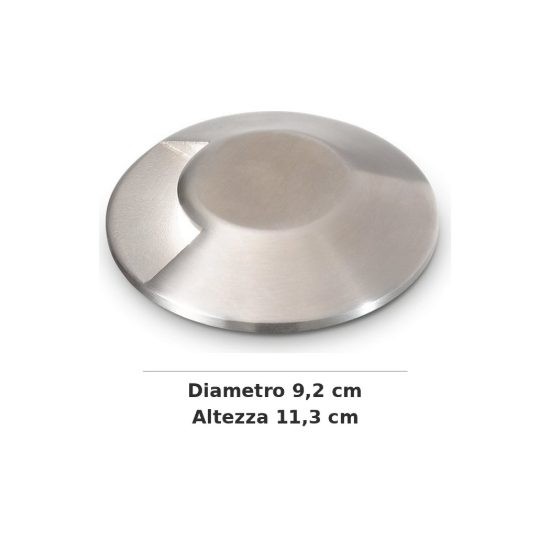 Ideal lux rocket segnapasso da esterno pavimento a luce singola led 3w 4000k 9,2cm rotondo acciaio