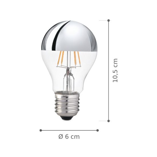 Ideal lux lampadina led e27 a goccia 8w 3000k cromata confezione 10 pezzi