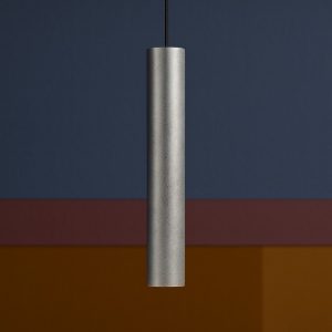 Ideal lux look sp1 d06 lampada sospensione cilindro foglia argento