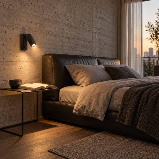 Ideal lux page applique con faretto orientabile led 3w 3000k base rettangolare per comodino nera