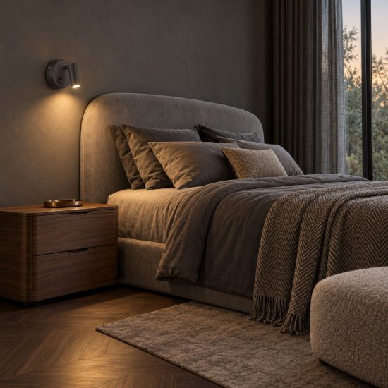 Ideal lux page applique con faretto orientabile led 3w 3000k base tonda per comodino nera
