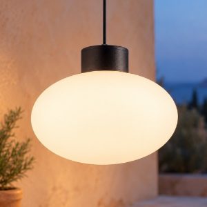Ideal lux clio msp1 lampada a sospensione da esterno e27 moderna nera ip44