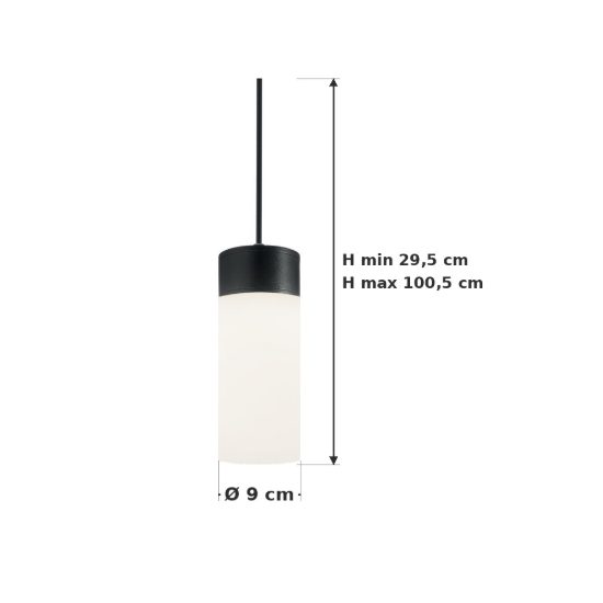 Ideal lux clio msp1 lampada a sospensione da esterno e27 moderna nera ip44