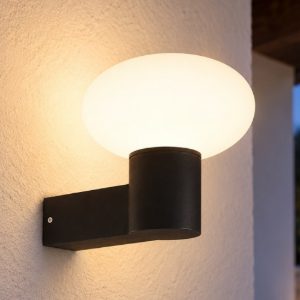 Ideal lux clio map1 applique da esterno e27 moderna nero ip44