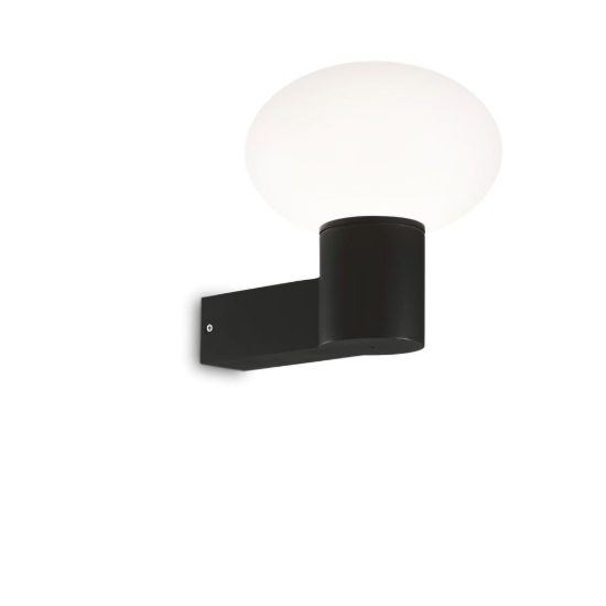 Ideal lux clio map1 applique da esterno e27 moderna nero ip44