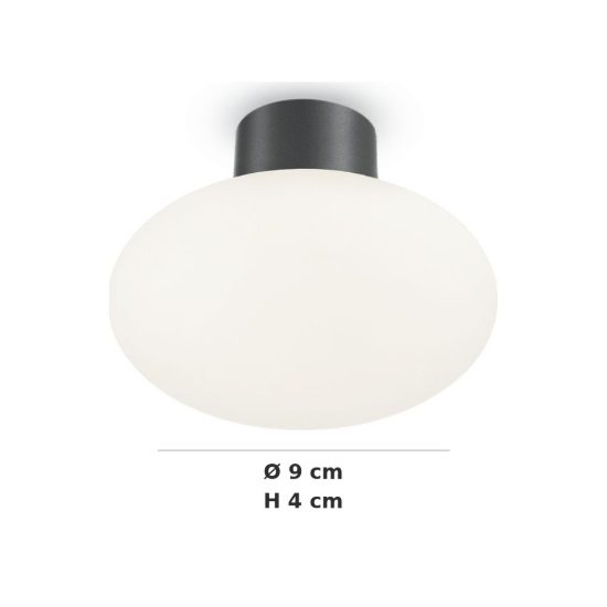 Ideal lux clio mpl1 plafoniera e27 moderna antracite ip44