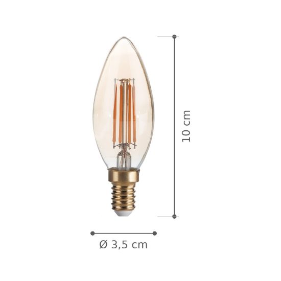 Ideal lux lampadina led e14 a oliva 4w 2200k ambra confezione 10 pezzi