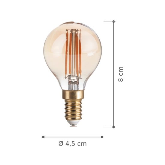 Ideal lux lampadina led e14 a sfera 4w 2200k ambra confezione 10 pezzi