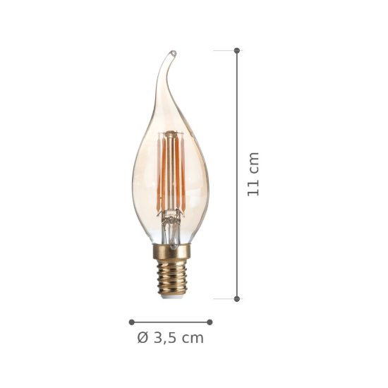 Ideal lux lampadina led e14 a candela 4w 2200k ambra confezione 10 pezzi
