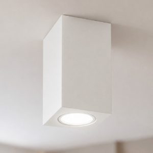 Tower pl1 square ideal lux faretto da soffitto squadrato gesso bianco