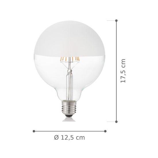 Ideal lux lampadina led e27 a globo 12,5cm 8w 3000k satinata a metà confezione 10 pezzi