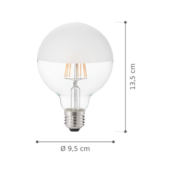 Ideal lux lampadina led e27 a globo 9,5cm 8w 3000k satinata a metà confezione 10 pezzi