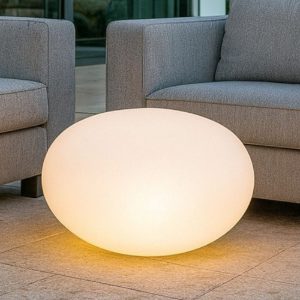 Sasso pt1 d25 lampada da terra per giardino esterno bianca ip44 ideal lux