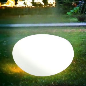 Ideal lux sasso pt1 lampada per esterno giardino sasso bianco