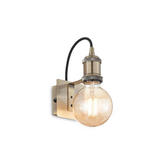 Ideal lux frida applique industriale con lampadina a vista e27 per soggiorno brunita