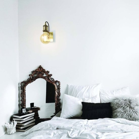Ideal lux frida applique industriale con lampadina a vista e27 per soggiorno brunita
