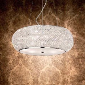 Pasha sp14 ideal lux lampadario classico di cristallo cromo