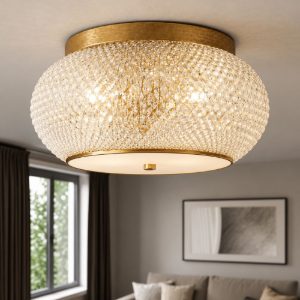 Pasha' pl14 ideal lux plafoniera oro classica